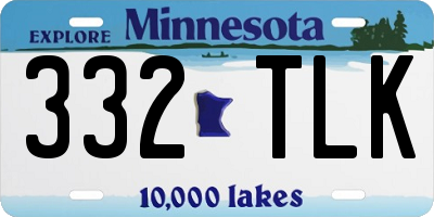 MN license plate 332TLK