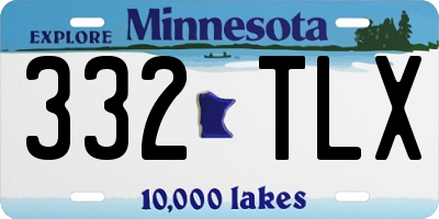 MN license plate 332TLX