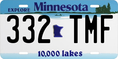 MN license plate 332TMF