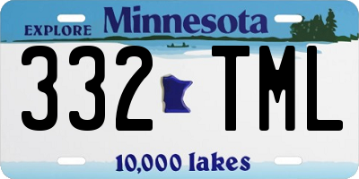 MN license plate 332TML