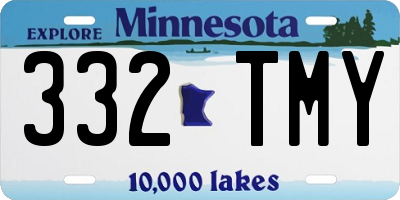 MN license plate 332TMY