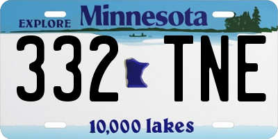 MN license plate 332TNE