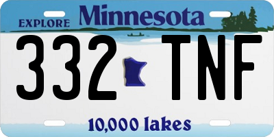 MN license plate 332TNF