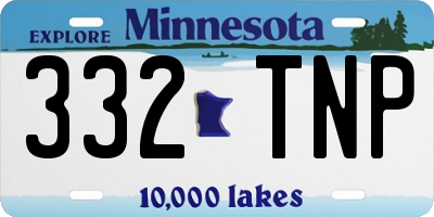 MN license plate 332TNP