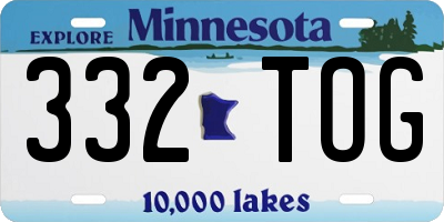 MN license plate 332TOG