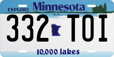 MN license plate 332TOI