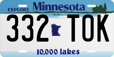 MN license plate 332TOK