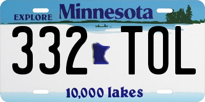 MN license plate 332TOL