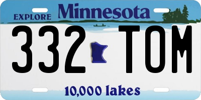 MN license plate 332TOM