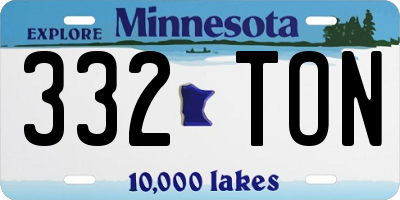 MN license plate 332TON