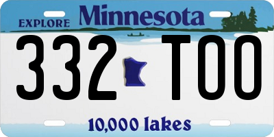 MN license plate 332TOO