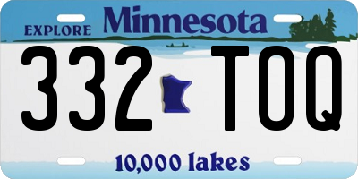 MN license plate 332TOQ