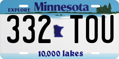 MN license plate 332TOU