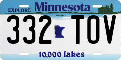 MN license plate 332TOV