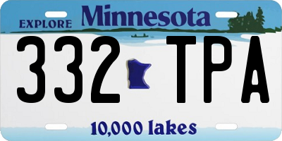 MN license plate 332TPA