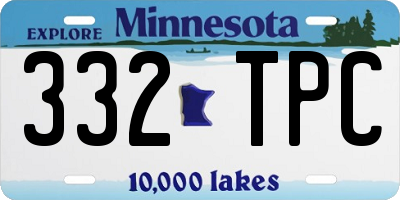 MN license plate 332TPC