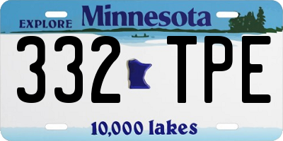 MN license plate 332TPE