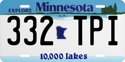 MN license plate 332TPI