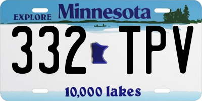MN license plate 332TPV
