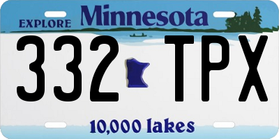 MN license plate 332TPX