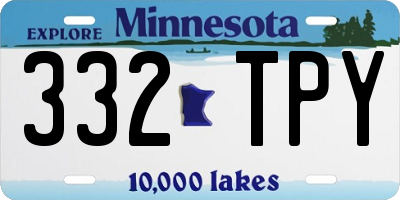MN license plate 332TPY