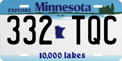 MN license plate 332TQC