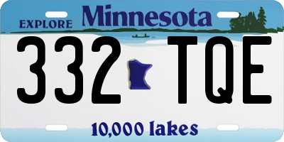 MN license plate 332TQE