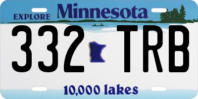 MN license plate 332TRB