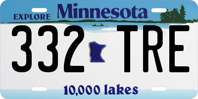 MN license plate 332TRE