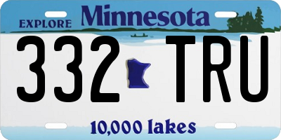 MN license plate 332TRU