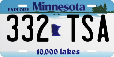 MN license plate 332TSA