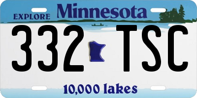 MN license plate 332TSC