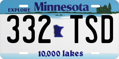 MN license plate 332TSD