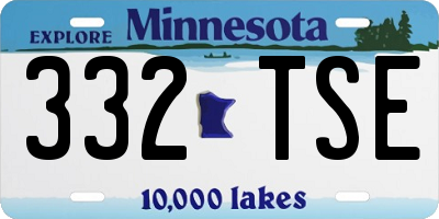 MN license plate 332TSE