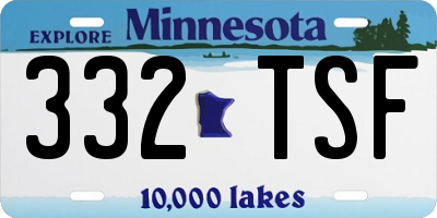 MN license plate 332TSF