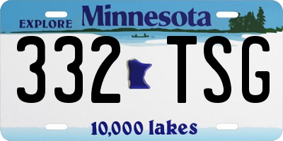 MN license plate 332TSG