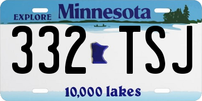 MN license plate 332TSJ