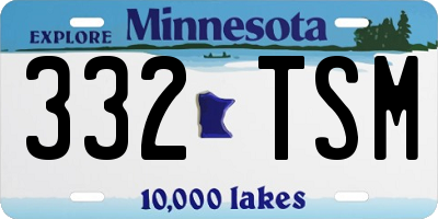 MN license plate 332TSM