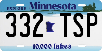 MN license plate 332TSP
