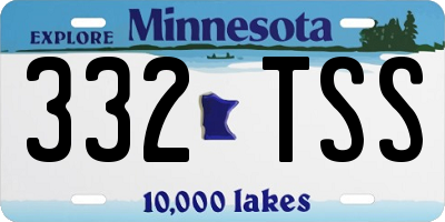 MN license plate 332TSS
