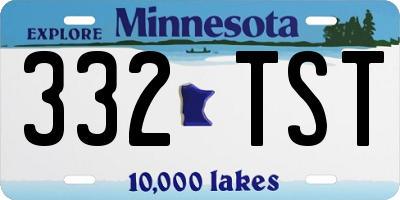 MN license plate 332TST