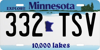 MN license plate 332TSV