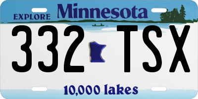 MN license plate 332TSX