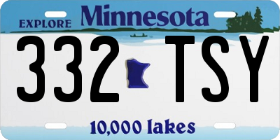 MN license plate 332TSY