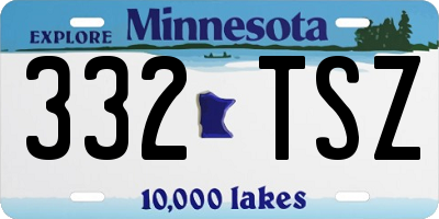 MN license plate 332TSZ
