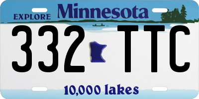 MN license plate 332TTC