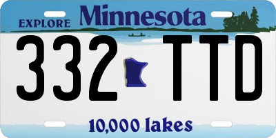 MN license plate 332TTD