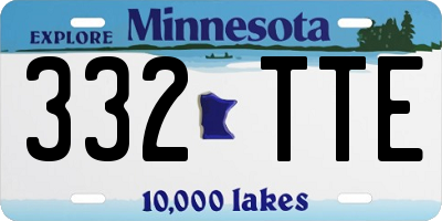 MN license plate 332TTE