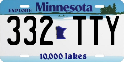 MN license plate 332TTY