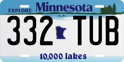 MN license plate 332TUB